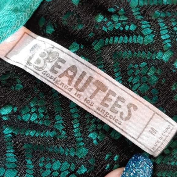 Childs M Teal Boho Indian Print tank top - Picture 5 of 5